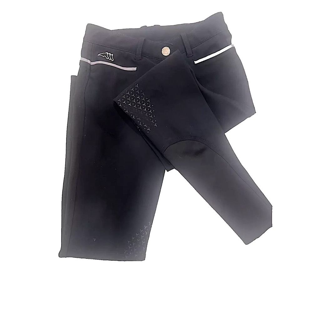 Equiline black with grey trim knee grip breeches size 40 IT